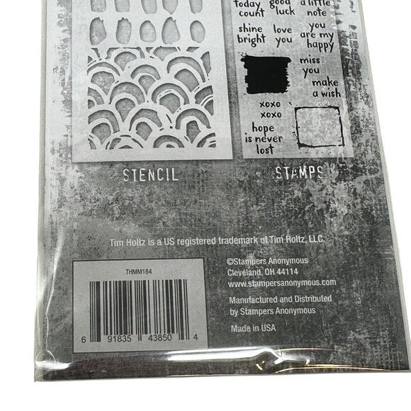 Tim Holtz Stampers Anonymous Mixed Media Stamps Stencil Set THMM184 Cardmaking - Picture 5 of 8